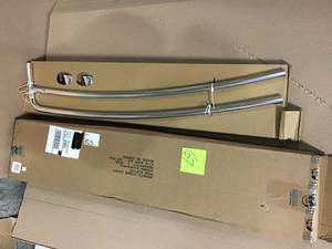 lot 67 image: 45 to 72 in. Aluminum Double Curved Shower Curtain Rod in Chrome &nbspin good condition 