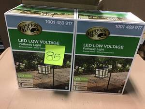lot 85 image: Low-Voltage Bronze Outdoor Integrated LED Landscape Mission Style Shepherd Hook Path Light with Water Glass Lens &nbspin good condition 