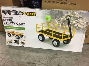 lot 109 image: 1,200 lbs. Heavy Duty Steel Utility Cart in good condition