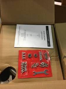 lot 112 image: Hampton Bay Patio Heater 48000 BTU Propane Stainless Steel Outdoor Heating costumer returns whits damage please review the photos