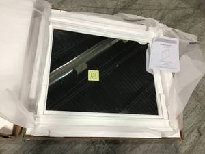 Home Bathroom Art Decor Wood Framed Vanity Rectangle Mirror White in good condition
