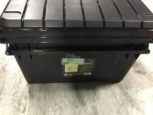 82 Qt. Remington Weather Tight Store-It-All Storage Bin in Black 2 pk in good condition