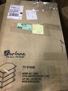 Turn-N-Tube 24 in. Columbia Walnut and Black Composite TV Stand Fits TVs Up to 32 in. with Open Storage in good condition