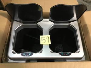 16 Gal. Dual-Compartment Stainless Steel Touchless Recycling Bin (8 Gal each) in good condition