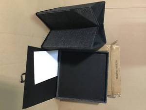 Charcoal Grey Foldable Fabric Storage Ottoman with Quilted Top in good condition