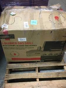 Charcoal Grill in Black with Offset Smoker and Side Table in good condition