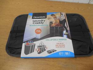 lot 12 image: 13.25 x 18.5 CharcoalBlack Collapsible Laundry Bin