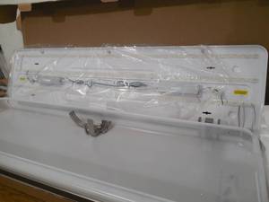 lot 18 image: Mission Industrial 48 in. x 15 in. Brushed Nickel LED Flush Mount Light High Output 5500 Lumens 3000K 4000K 5000K