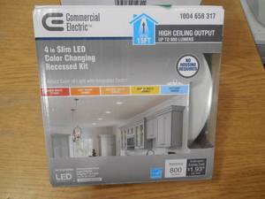 lot 91 image: (4) Ultra Slim High Lumen 4 in. New Construction and Remodel Color Selectable Canless LED Recessed Kit
