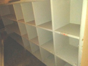 8 foot storage shelves and cubes Great