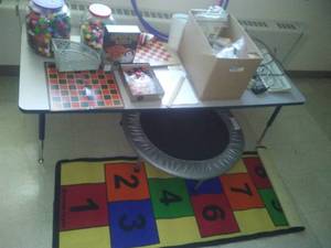 Misc. Fun. Games, Activities, learning table and more. Lego type blocks.
