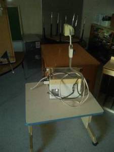 3 Round Table, Media Cart, desk, file.