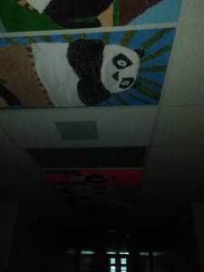 Hallway Ceiling and Old Locker Bases.