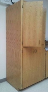 Open Oak Cabinet.