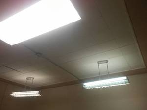 Ceiling, Baseboard and lighting.