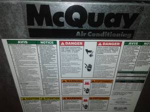 McQuay Air Handling Unit and Ductwork, Fan and Filters. See pics for specs.