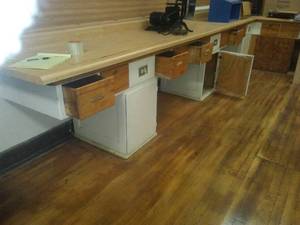 Base Cabinets drawers, Doors, Countertop includes electrical plug in bars.