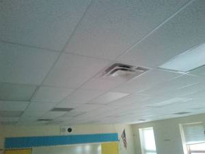 Ceiling Panels, grid, lighting, duct work, electrical.