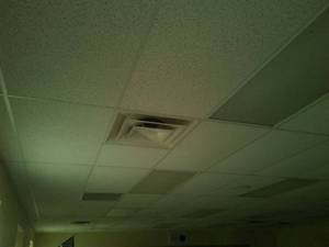 Ceiling Tile and grid, ductwork, lighting, electrical.