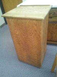 Oak Podium on Casters,