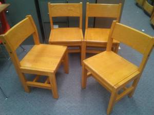 4 Junior (medium) Oak Chairs,
