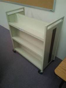 Metal Library Book Cart on Casters