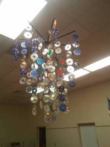 CD DVD Artwork Mounted on Ceiling