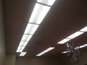 Ceiling Tile and Grid, Ductwork, lighting, electrical and radiator.