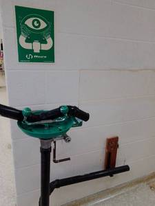Haws Eyewash Station System, soap and towel dispensers.