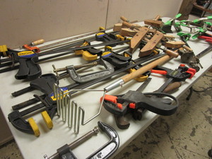 lot 211 image: ASSRTD. CLAMPS, BAR CLAMPS, SHOP VISES, TOOLSHOP, CRAFTSMAN, QUICK-GRIP-BRAND