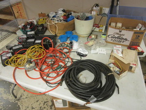 lot 217 image: ASSRTD. ELECTRICAL SUPPLIES, VOLT-WATT METERS, SWITCHES, WIRE CAPS, MUCH MORE