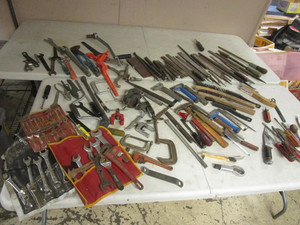 lot 227 image: ASSRTD. FILES, WEDGES, VISES, WRENCHES, MORE