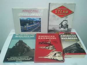 5 Train railroad, Locomotive Books.