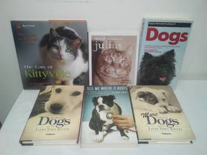 Books on cats & dogs.
