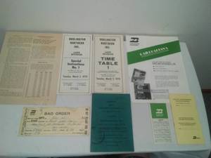 Burlington Northern Railroad memorabilia.