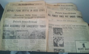 Vintage Newspapers 30�s, 40�s, 50�s.