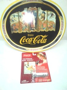 Coca - Cola Tray and Johnny Lightning.