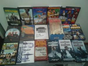 3 dozen DVD�s, VHS, Lot of WWII.
