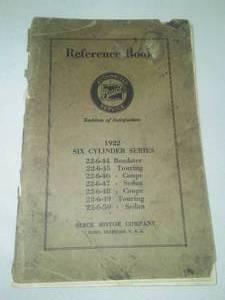 Buick Reference Book 1922.