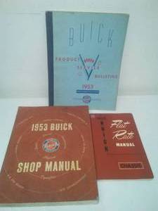 Buick 1953 (3) manuals - shop, service & flat rate.