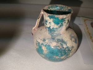 Roman Blue Glass Jar First Century BC to third Century AD.