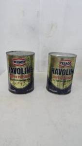 Vintage Tin Havoline Oil Cans 10w-40 Full