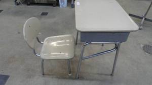 Vintage Kids School Desk & Chair