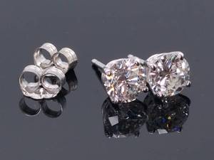 lot 6 image: Brand New Standout 14k White Gold Diamond Stud Earrings 1.42 carats $7900 Retail