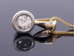 lot 38 image: High Grade .33 Carat Diamond 18 Estate Necklace in 14k Two Tone Gold $1399 Retail
