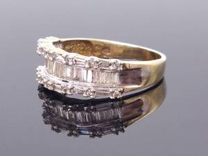 lot 49A image: 1 Carat Diamond Estate Dinner Ring in Yellow Gold $1999 Retail