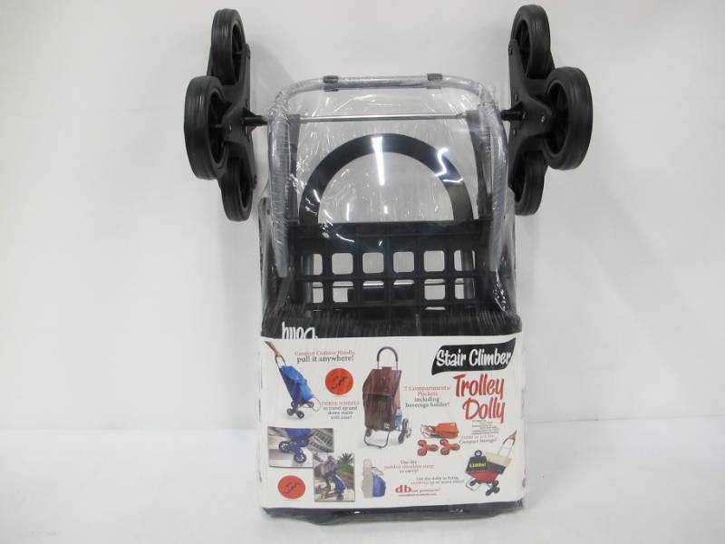 dbest products Stair Climber Trolley Dolly, Black Shopping Grocery Foldable Cart Condo Apartment