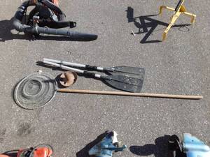 Pair Of Oars, Anchor & Landing Net