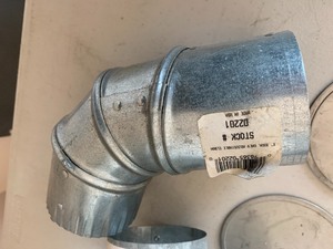 lot 82C image: Galvanized 3 Fish House Furnace Elbow Pipe With Disc Caps and Top Cap