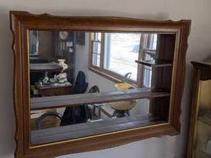 lot 120 image: Framed Mirror with Shelves